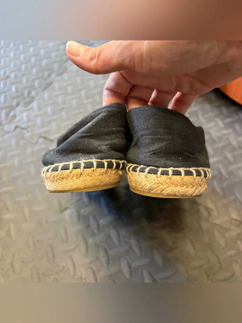 3680 Tory Burch Black Patent Logo Espadrille Flats Size 10